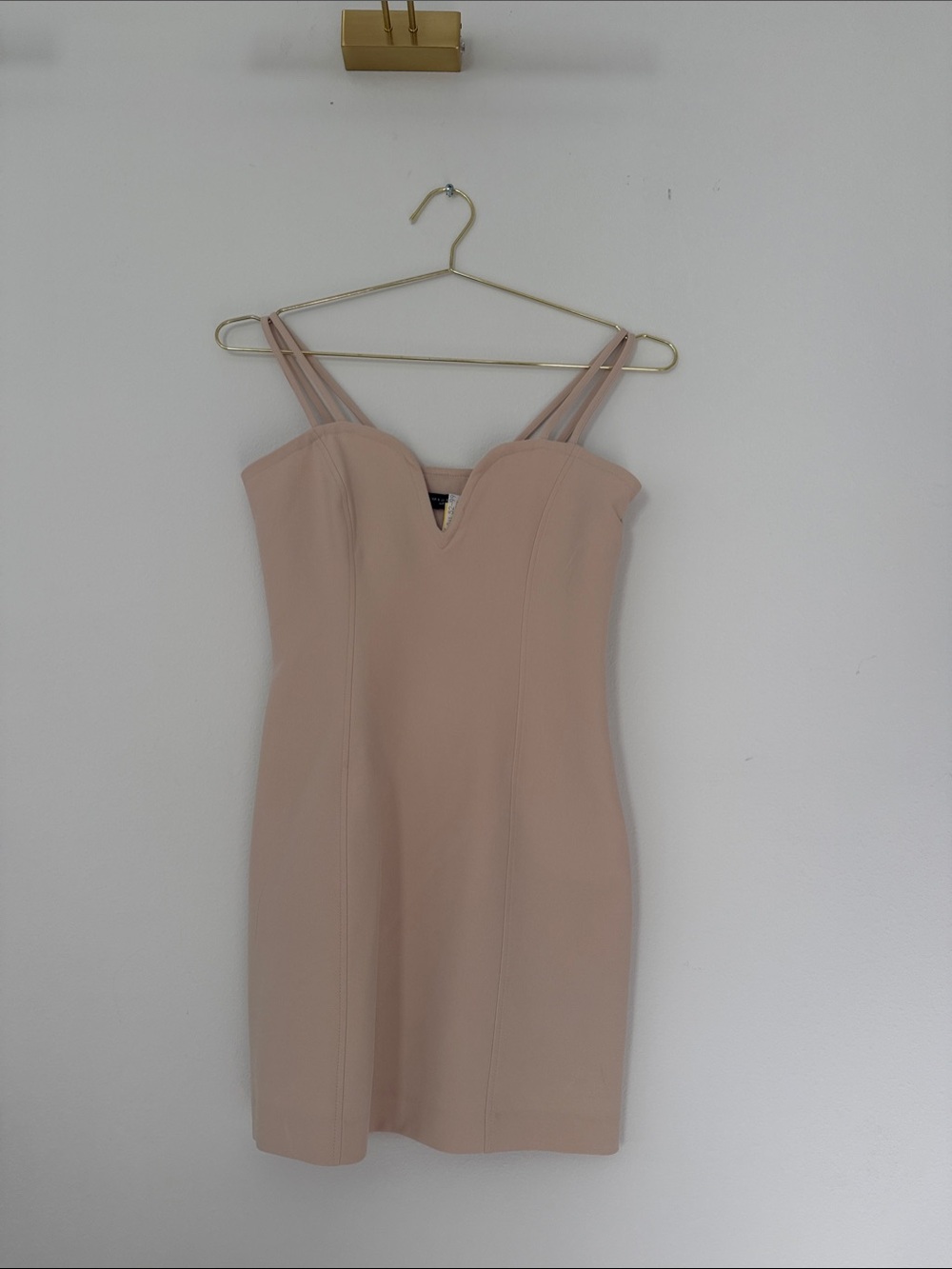 Zara Beige Double-Strap Mini Dress size small - new